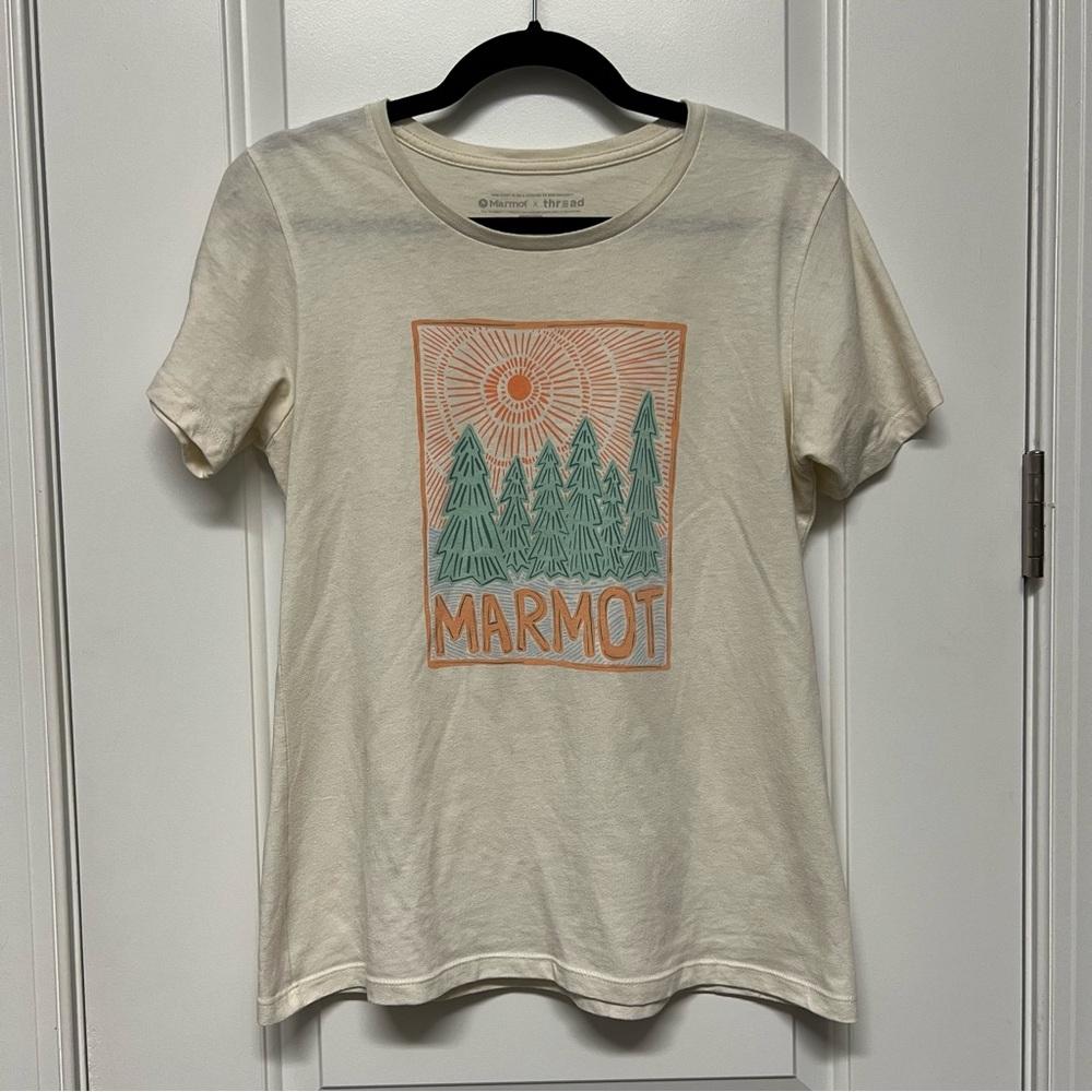 Marmot Cream Green Short Sleeve T-Shirt